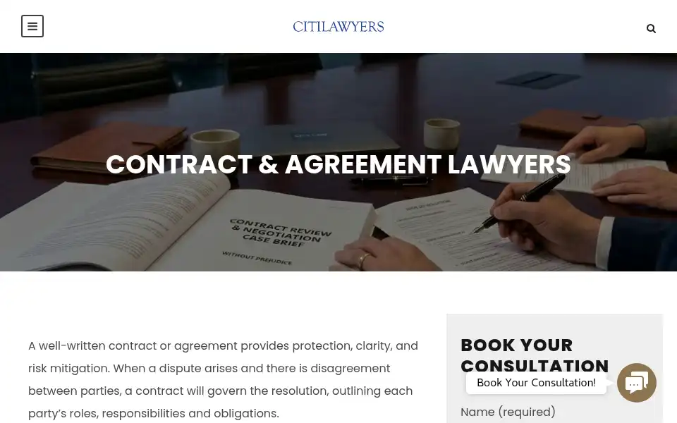 Screenshot of citilawyers.com.au