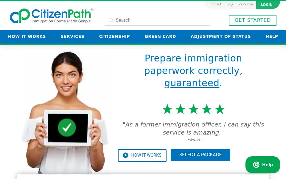 Screenshot of citizenpath.com