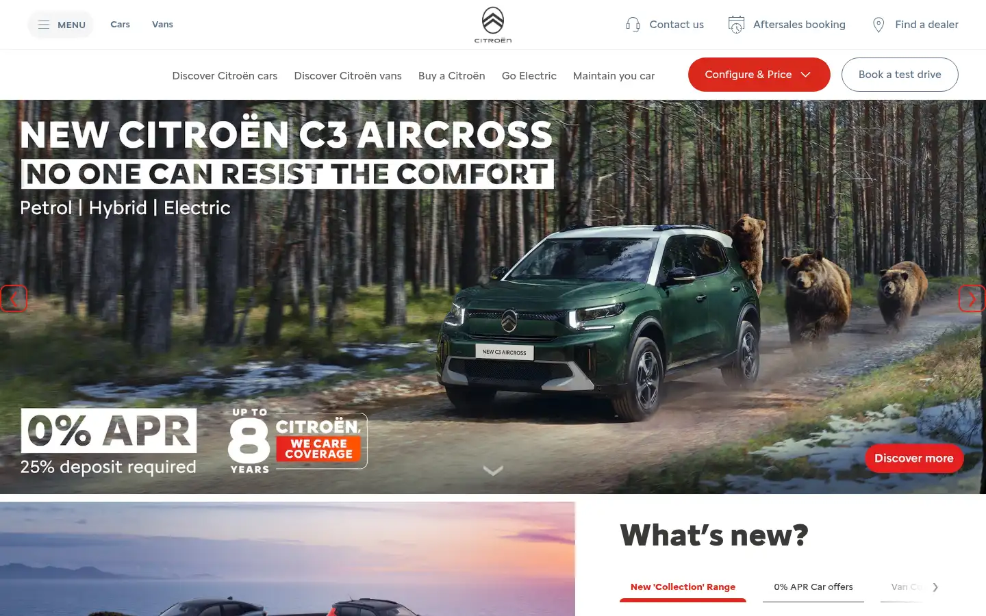 Screenshot of citroen.co.uk