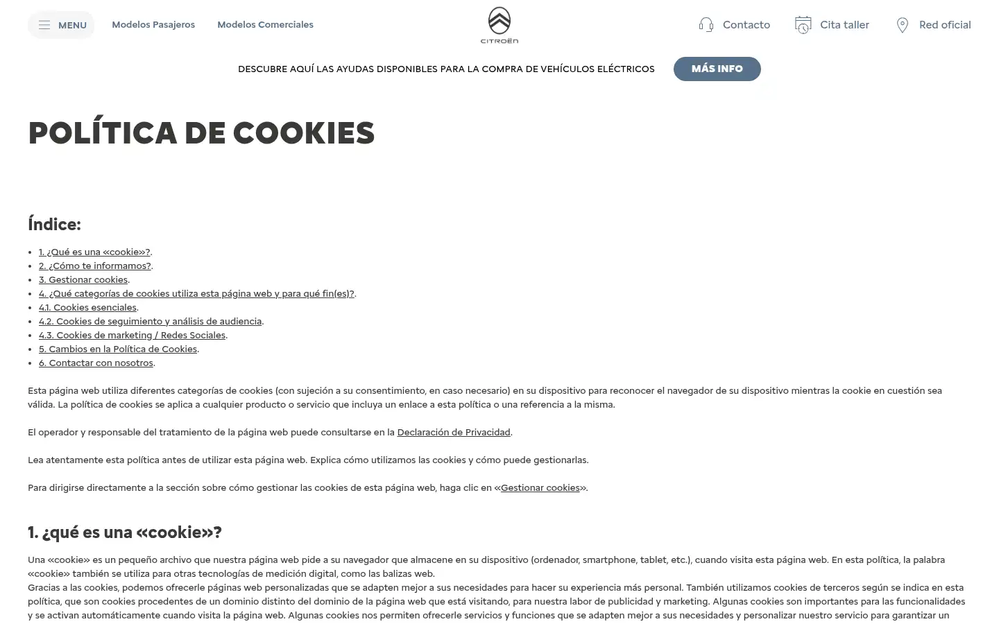Screenshot of citroen.es