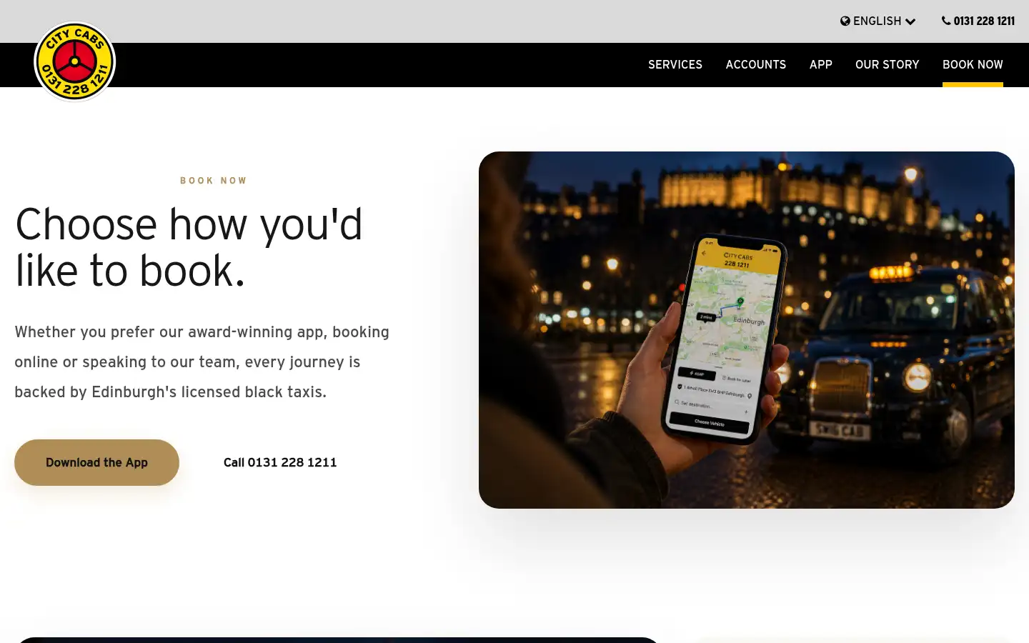 Screenshot of citycabs.co.uk