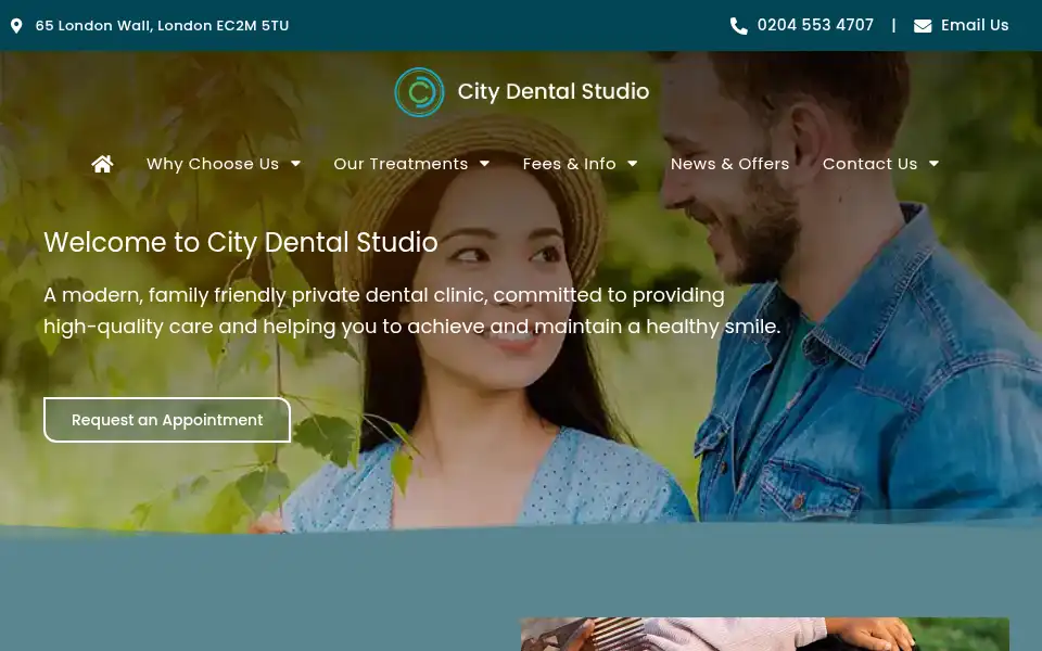 Screenshot of citydentalstudio.co.uk