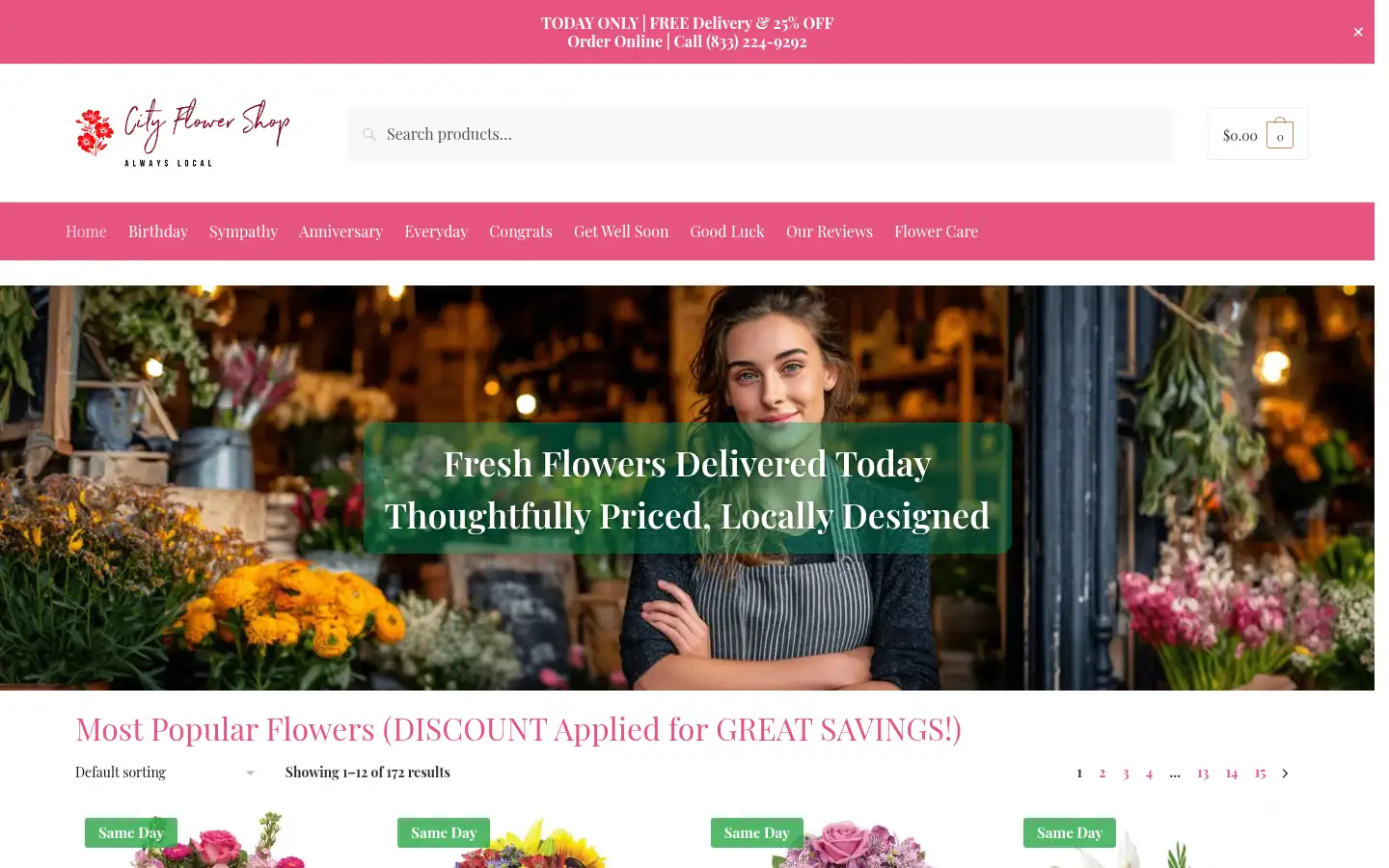 Screenshot of cityflowershop.com