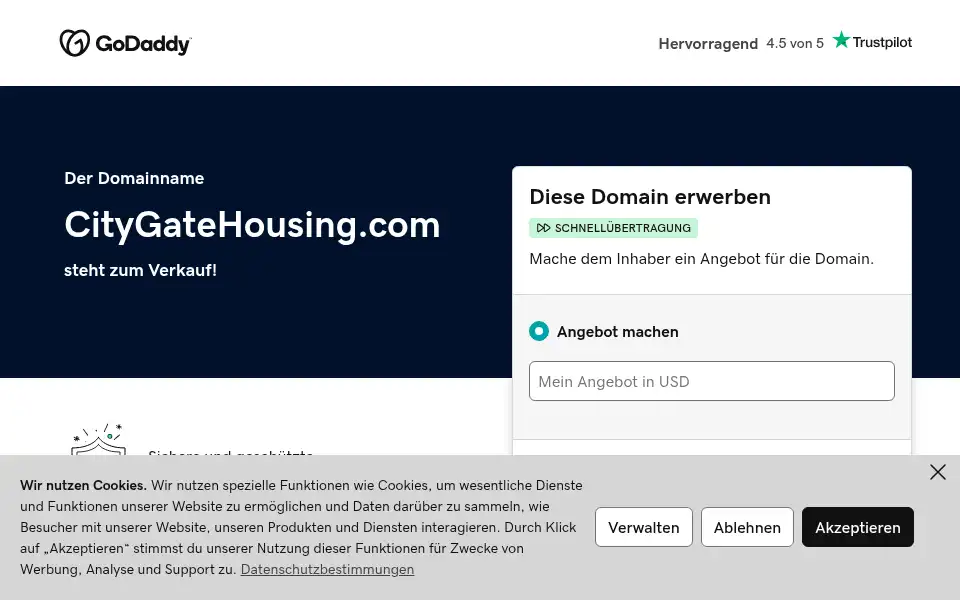 Screenshot of citygatehousing.com