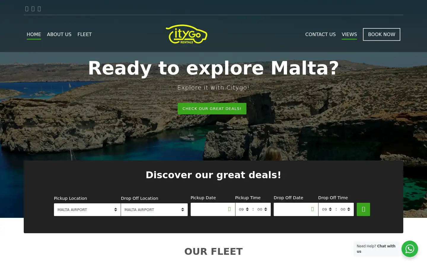 Screenshot of citygocarrentals.com