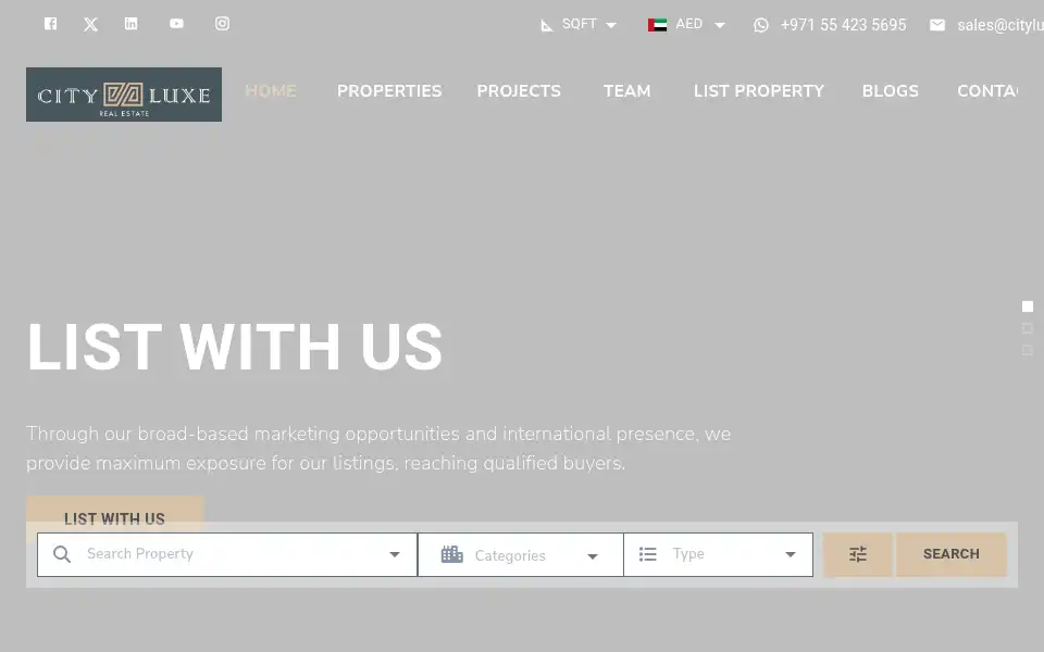 Screenshot of cityluxedxb.com