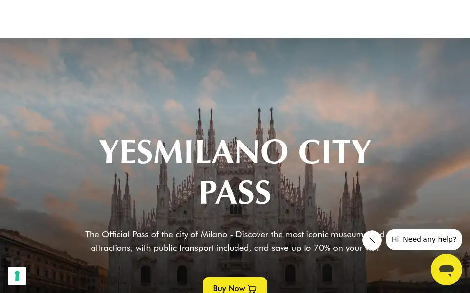 Screenshot of citypass.yesmilano.it