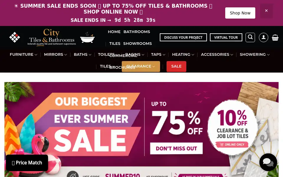 Screenshot of citytilesandbathrooms.ie