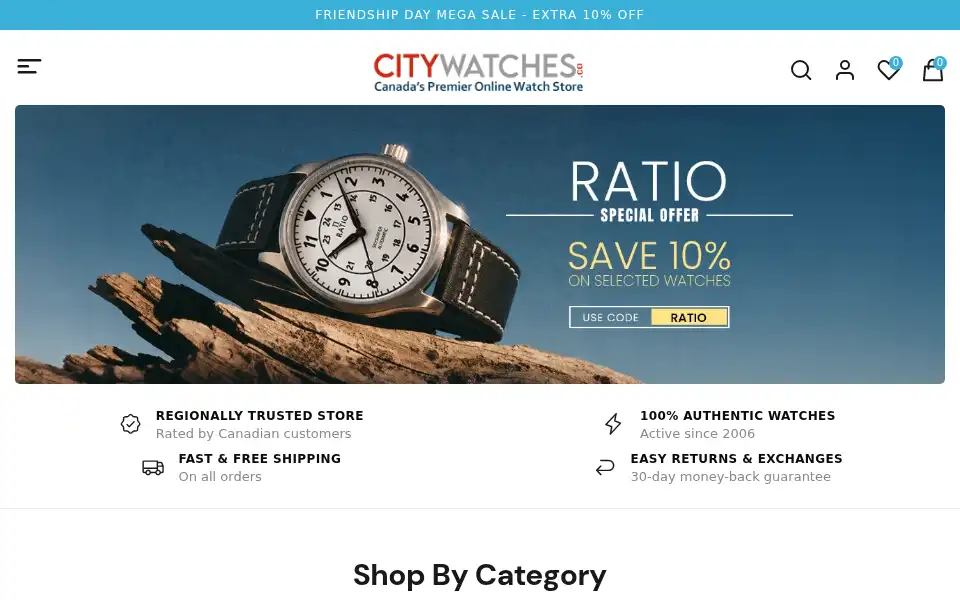 Screenshot of citywatches.ca