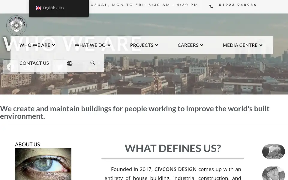 Screenshot of civconsdesign.com