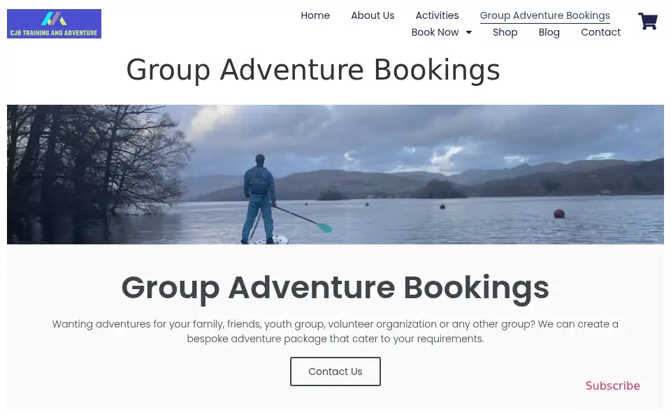 Screenshot of cjbtrainingandadventure.co.uk