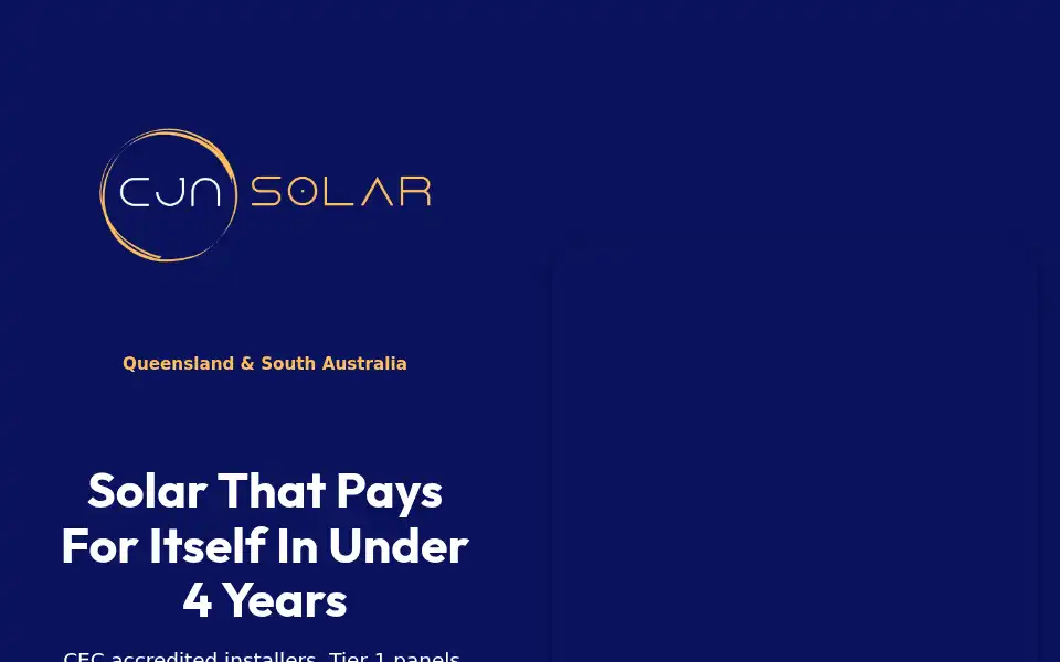 Screenshot of cjnsolar.com.au