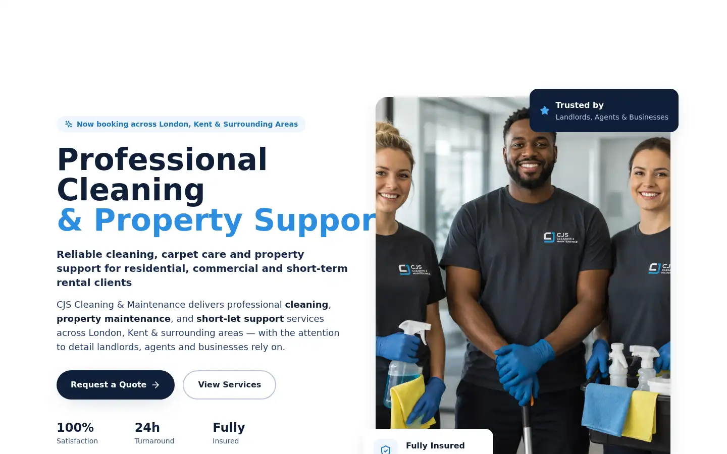 Screenshot of cjsclean.co.uk