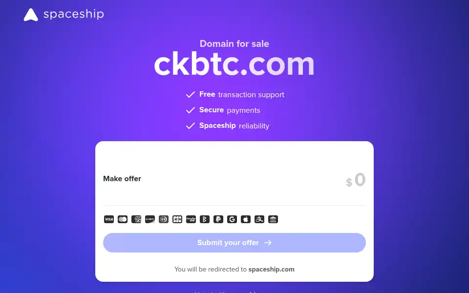 Screenshot of ckbtc.com