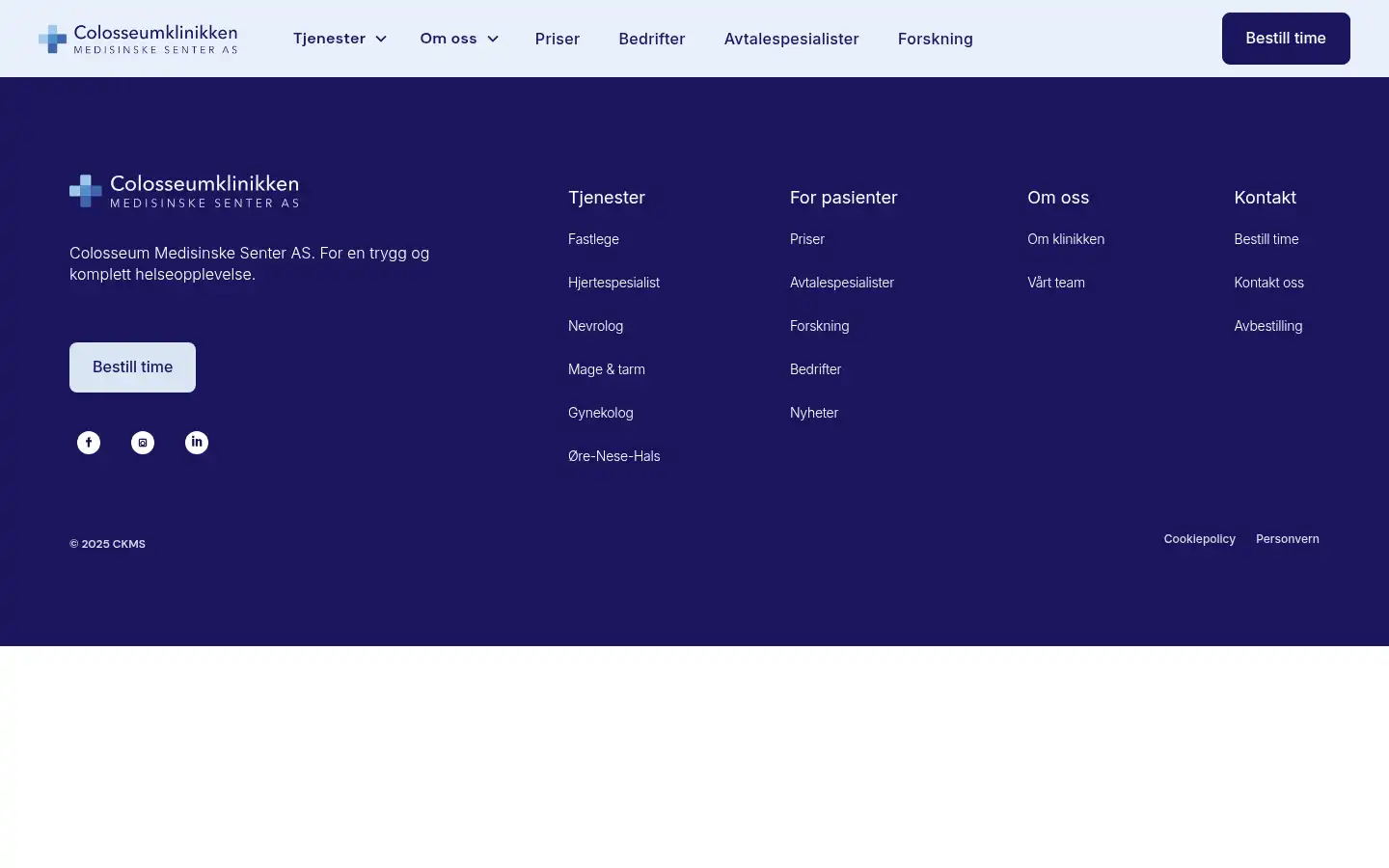 Screenshot of ckms.no