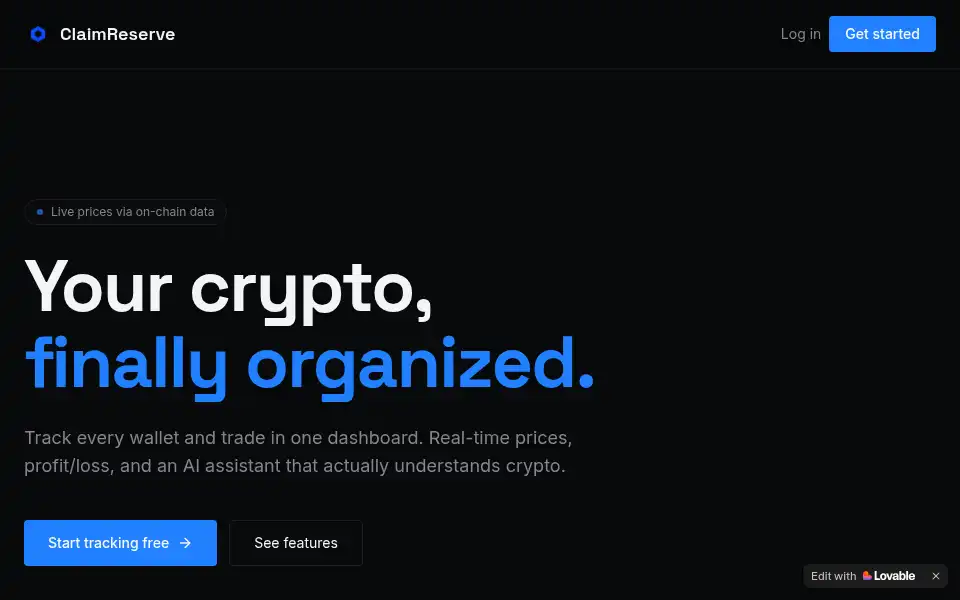 Screenshot of claim-reserve.com