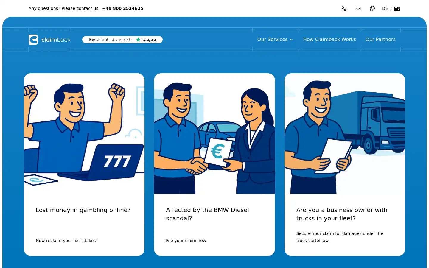 Screenshot of claimback.org