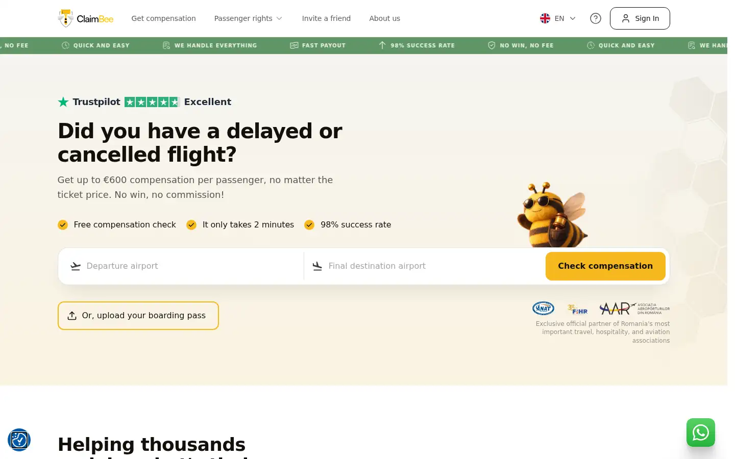 Screenshot of claimbee.com