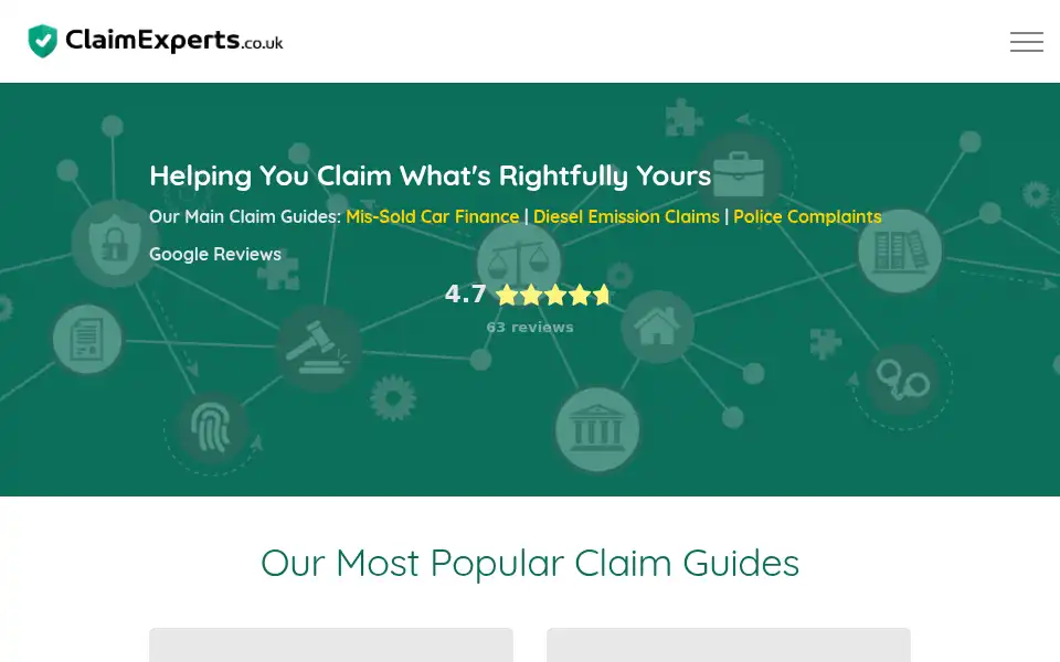 Screenshot of claimexperts.co.uk