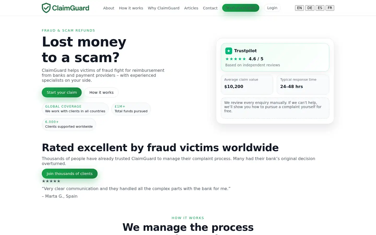 Screenshot of claimguardplus.com