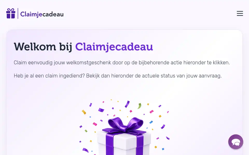 Screenshot of claimjecadeau.nl