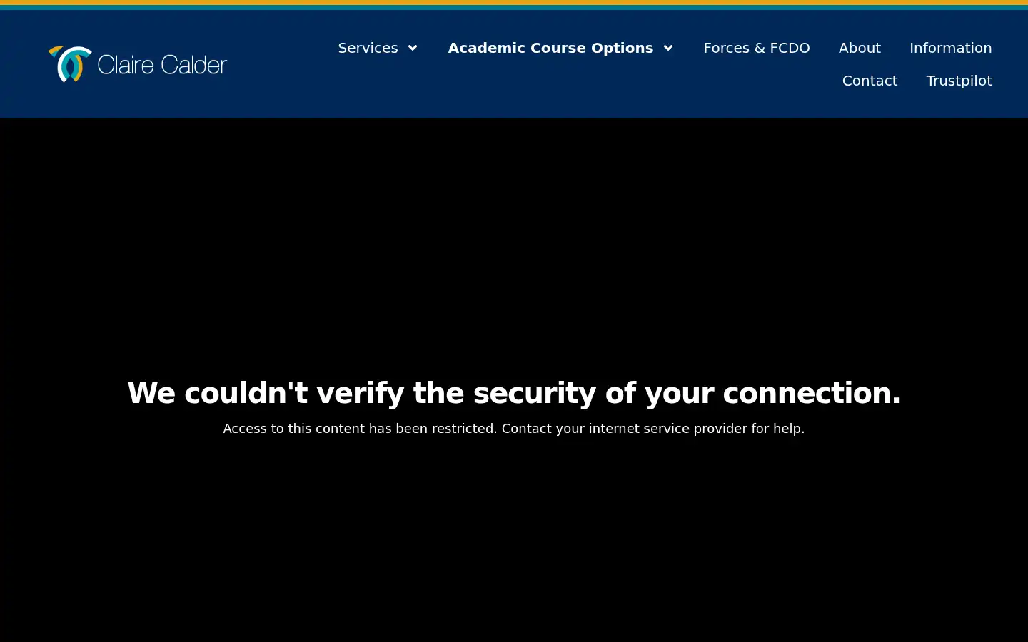 Screenshot of clairecalderconsultancy.com