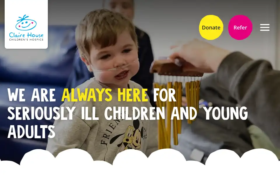Screenshot of clairehouse.org.uk
