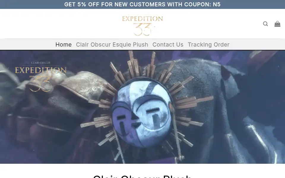 Screenshot of clairobscurplush.com
