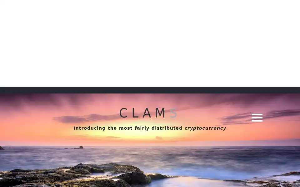 Screenshot of clamcoin.org