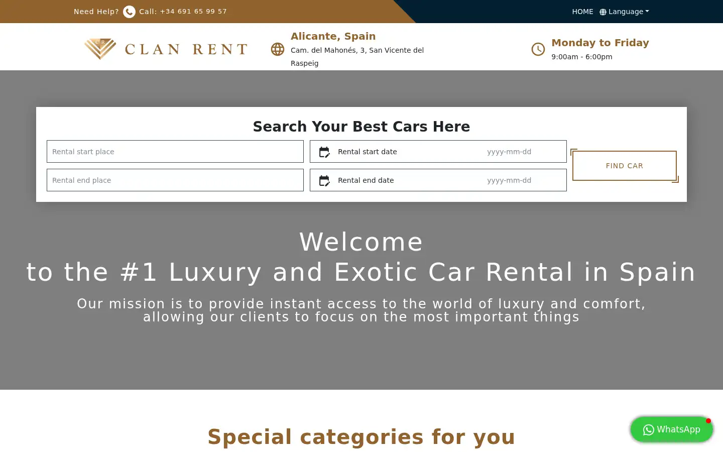 Screenshot of clanrent.es