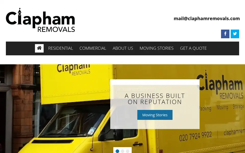 Screenshot of claphamremovals.com