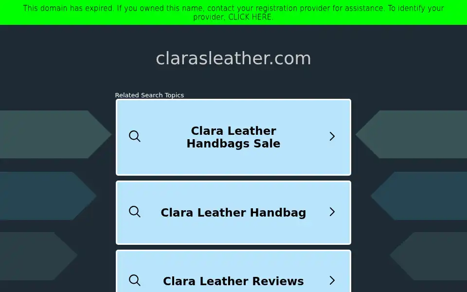 Screenshot of clarasleather.com