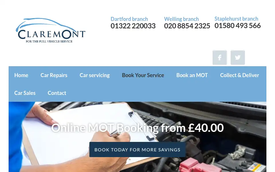 Screenshot of claremontmotors.co.uk