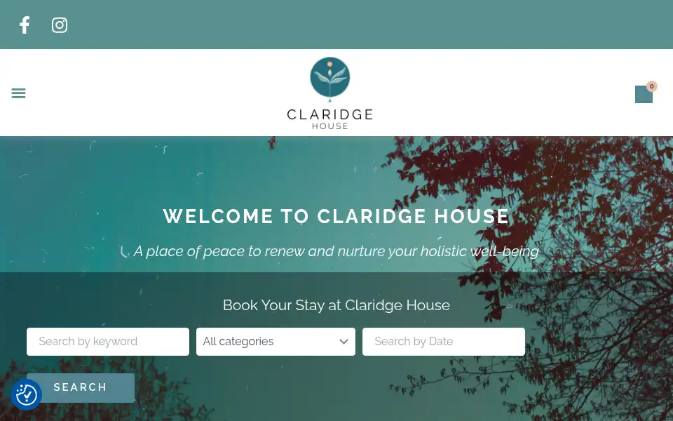 Screenshot of claridgehouse.org.uk
