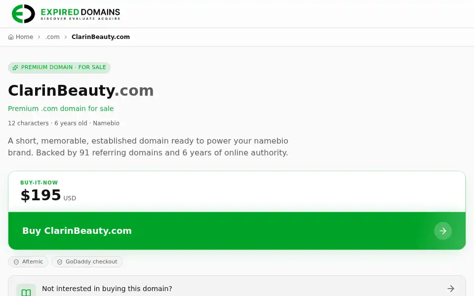 Screenshot of clarinbeauty.com