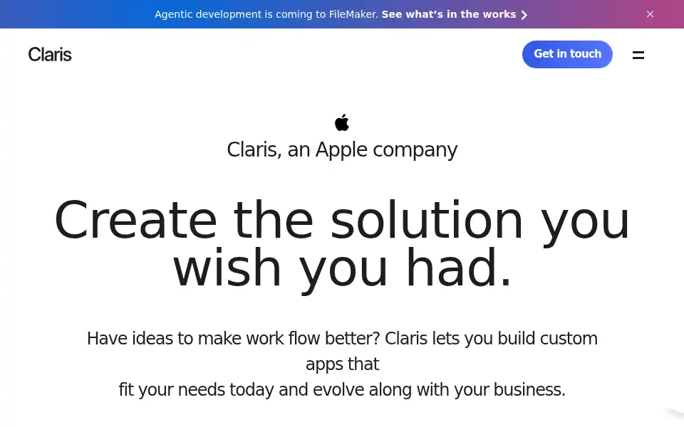 Screenshot of claris.com