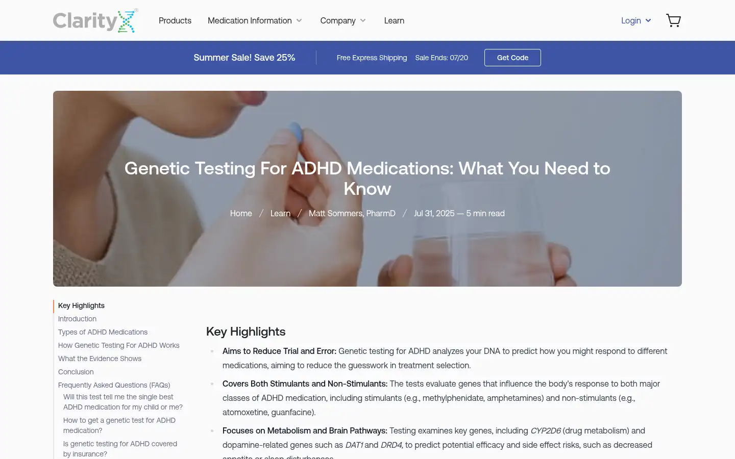 Screenshot of clarityxdna.com