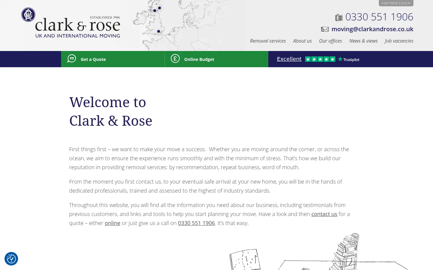 Screenshot of clarkandrose.co.uk