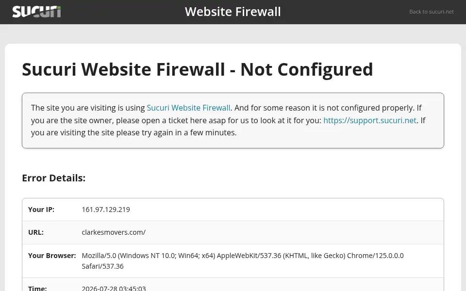 Screenshot of clarkesmovers.com