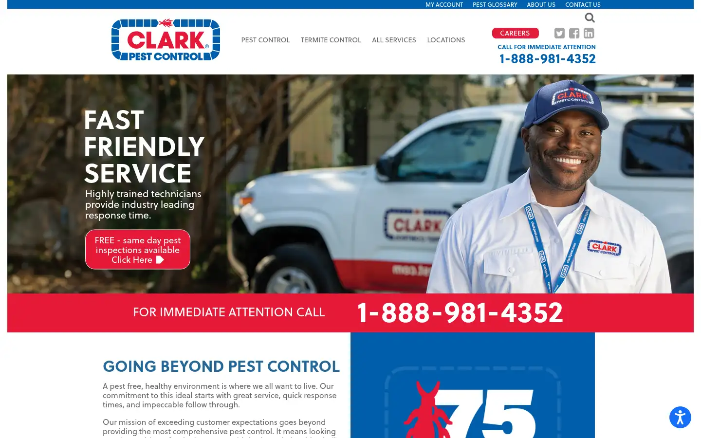 Screenshot of clarkpest.com
