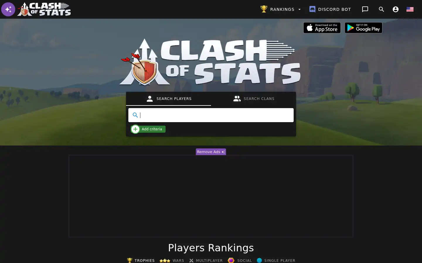 Screenshot of clashofstats.com