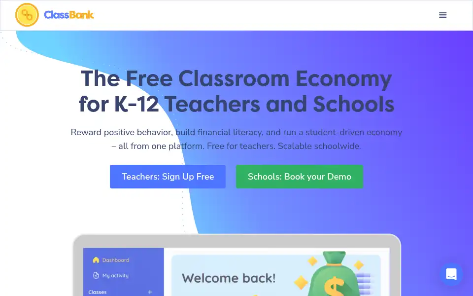 Screenshot of classbank.com
