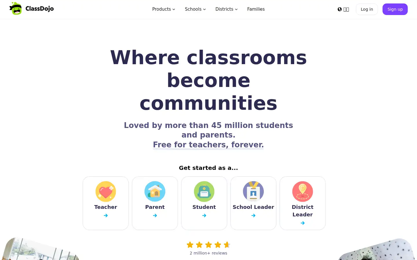 Screenshot of classdojo.com