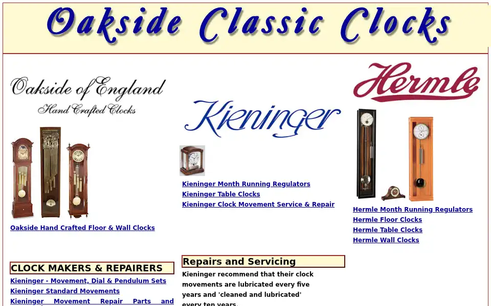 Screenshot of classic-clocks.co.uk