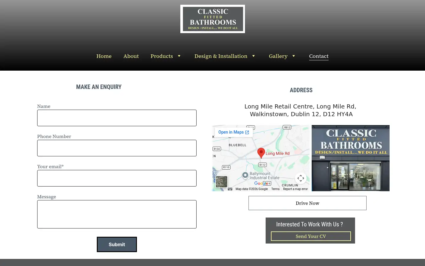 Screenshot of classicbathrooms.ie