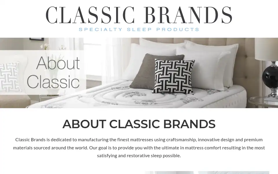 Screenshot of classicbrands.com