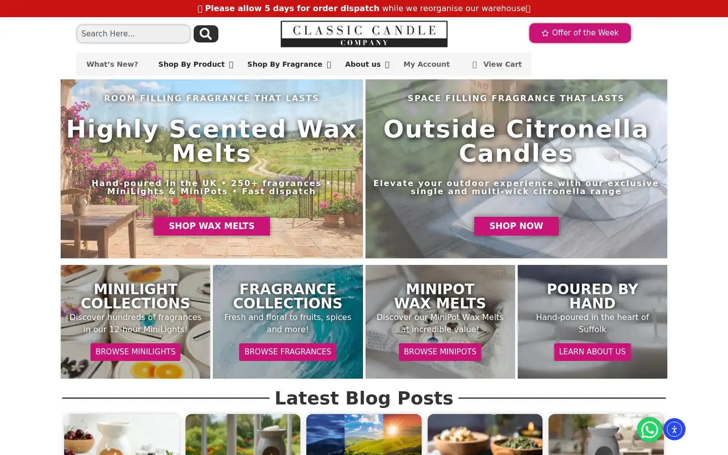 Screenshot of classiccandle.com