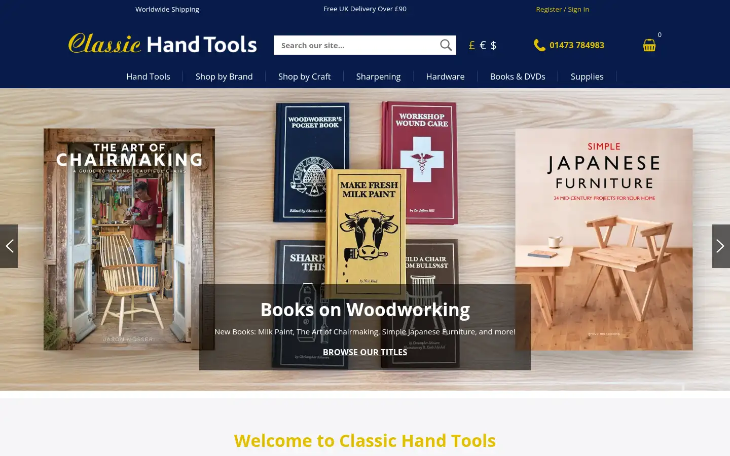 Screenshot of classichandtools.com