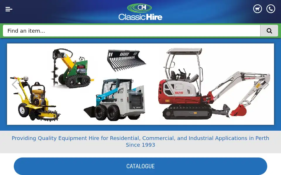 Screenshot of classichire.net.au