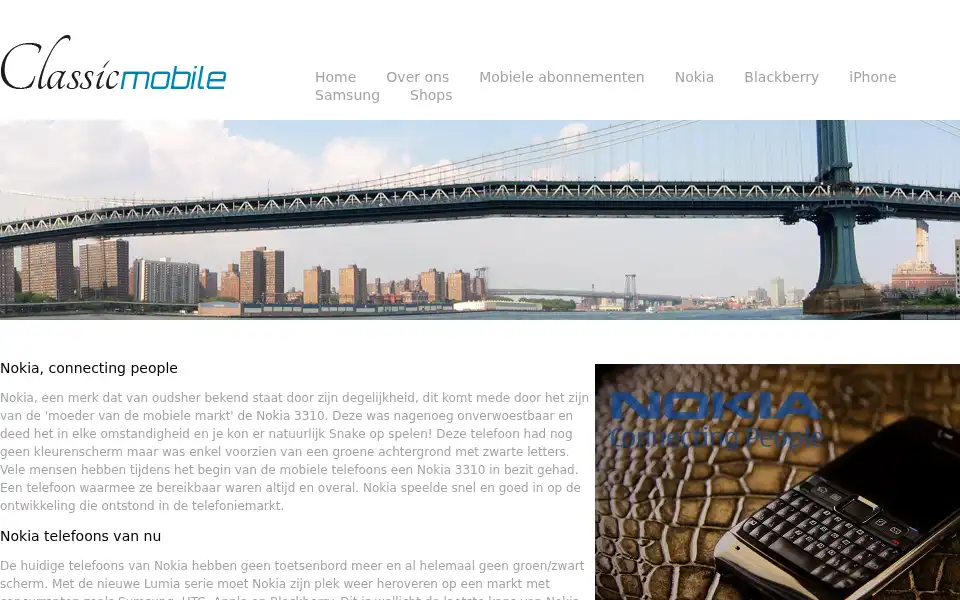 Screenshot of classicmobile.nl